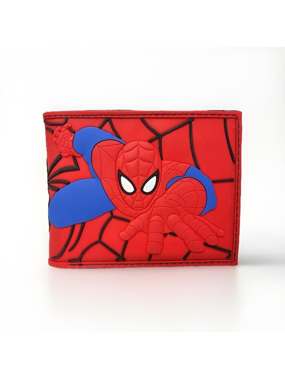 Marvel Spider-Man Bifold Silicone Wallet for Boys Web Design Rubber Hero Gift Ne